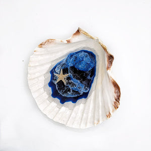 Scallop Resin Dish - Blue