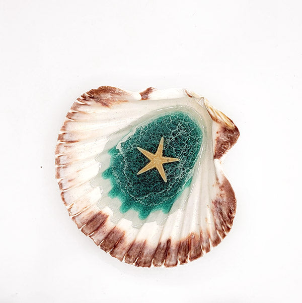 Scallop Resin Dish - Turquoise