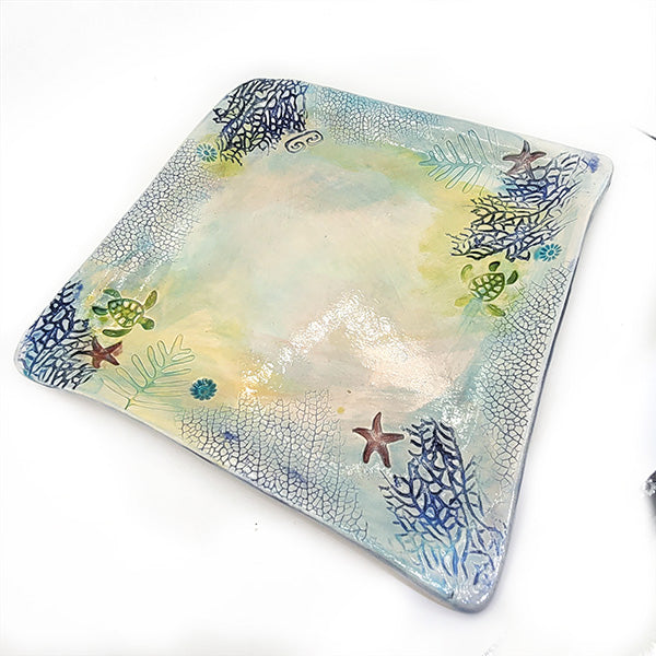 Lisa Etre Square Dish - Medium in Blue