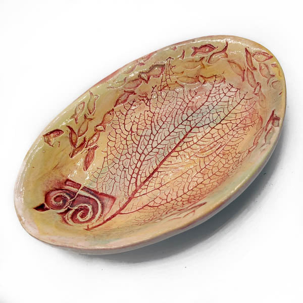 Lisa Etre Oval Dish - Coral Petroglyph