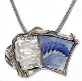 Vintage China Pendant Pearl Rectangle