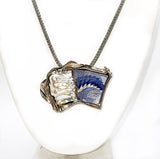 Vintage China Pendant Pearl Rectangle