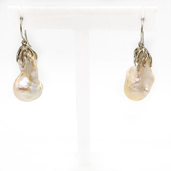 Large Baroque Pearl Earrings