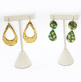 Jade Gold Teardrop Earrings