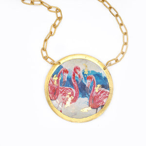 Flamingo Disk Necklace