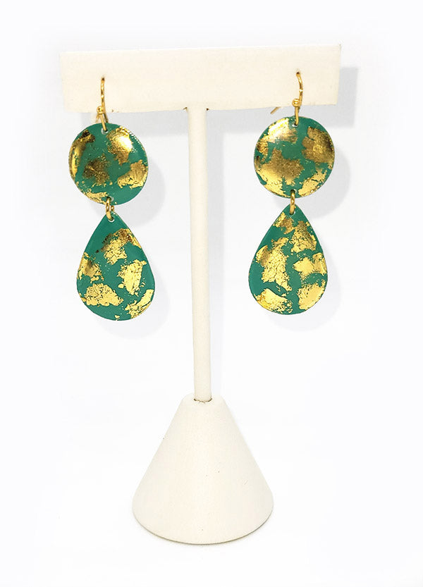 Jade Gold Teardrop Earrings