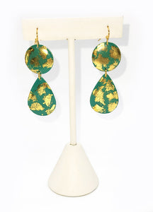 Jade Gold Teardrop Earrings