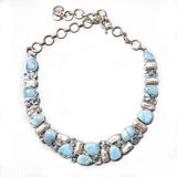 Pearl and Larimar Choker Necklace