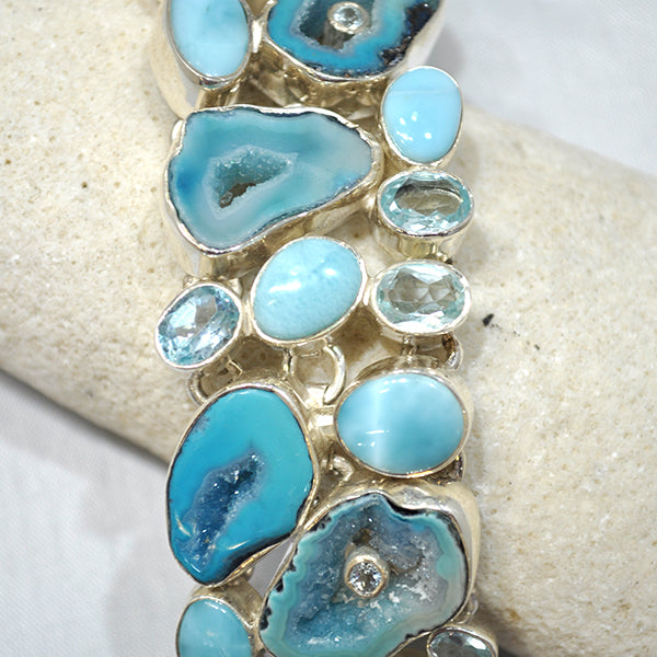 Open Stone Larimar Bracelet