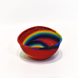 Telephone Wire Art Small Bowl - Red